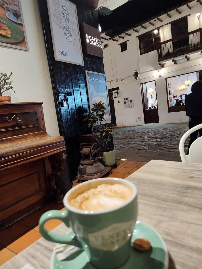 cafe jardin villa de leyva coffee and restaurant street shot